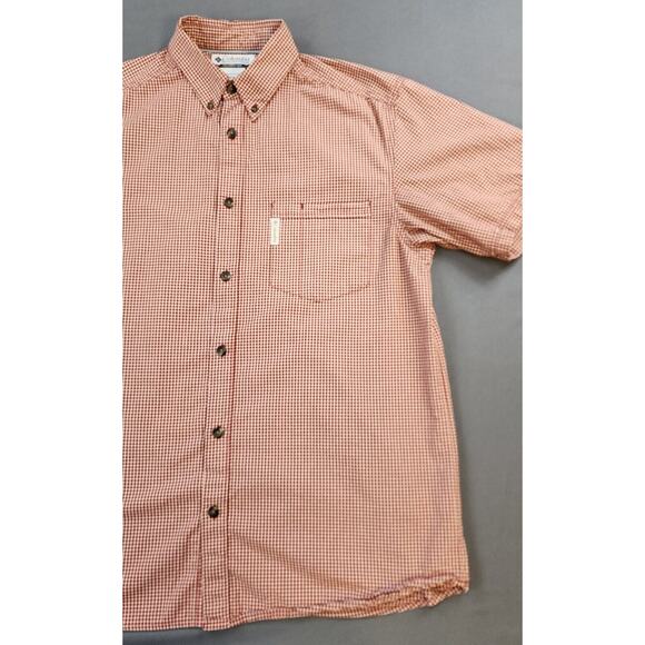 Columbia Sportswear Shirt Mens Medium Red Check Short Sleeve Button Up - Picture 9 of 12